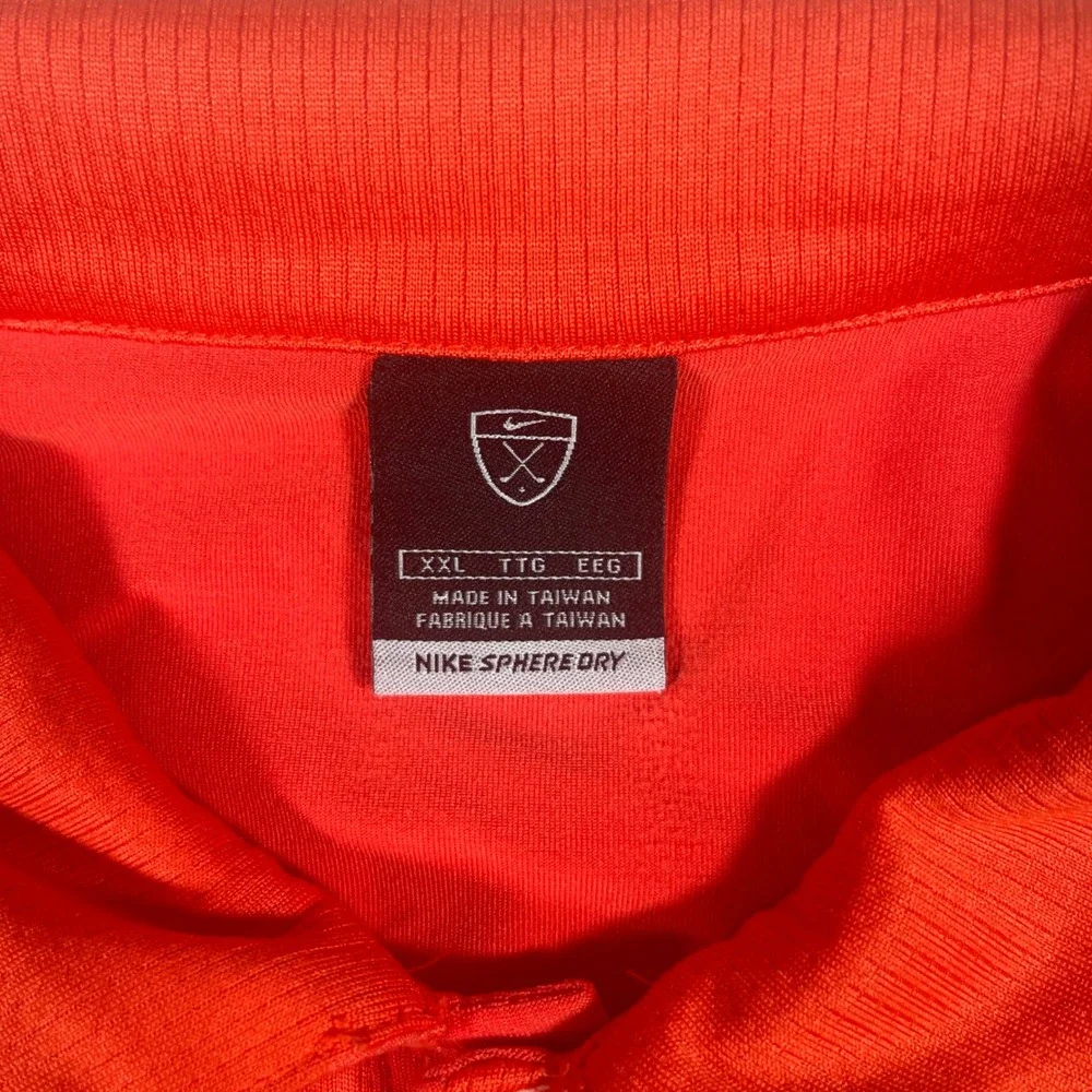 Nike Polo Shirt Sphere Dry Men XXL Orange Short Sleeve Textured‎ Stripe Golf